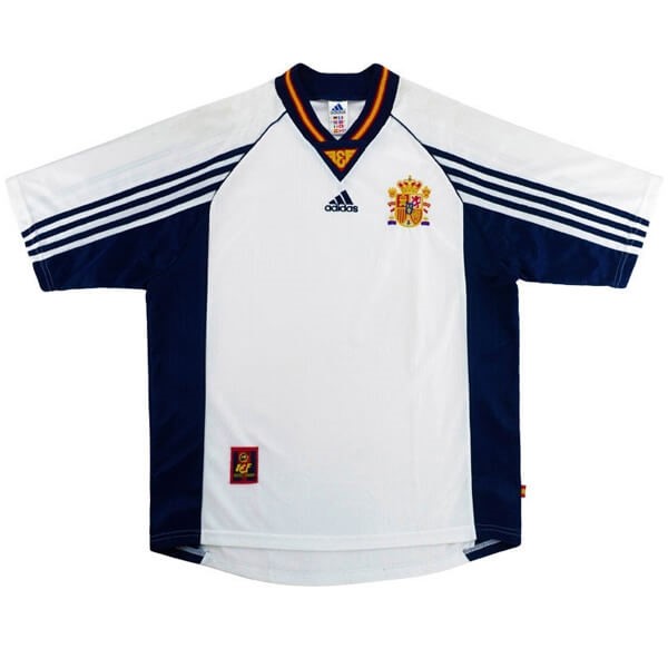 Camiseta España Replica Segunda Ropa Retro 1998 Blanco